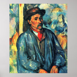 Mann in einem blauen Smock - Paul Cezanne - c1896 Poster