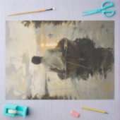 Mann in einem Boot bei Sonnenuntergang Malerei Dek Seidenpapier (Basteln)