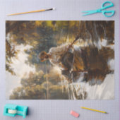 Mann in einem Boot Impressionist Malerei Dekoupage Seidenpapier (Basteln)
