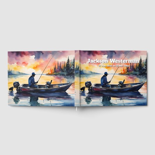 Mann in einem Fischerboot an der Seepromenade Gästebuch (Voll)