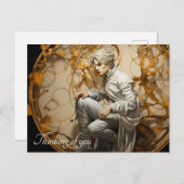 Mann in einem goldenen Holzgemälde Postkarte (Vorne/Hinten)