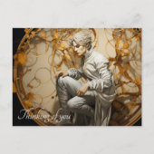 Mann in einem goldenen Holzgemälde Postkarte (Vorderseite)