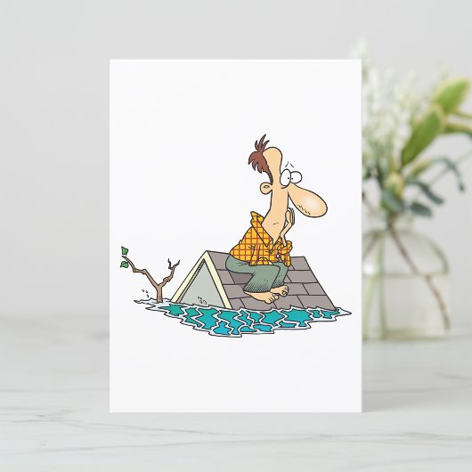 Mann in einer Flut Einladung