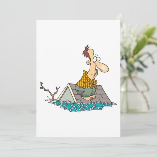 Mann in einer Flut Einladung (Stehend Vorderseite)