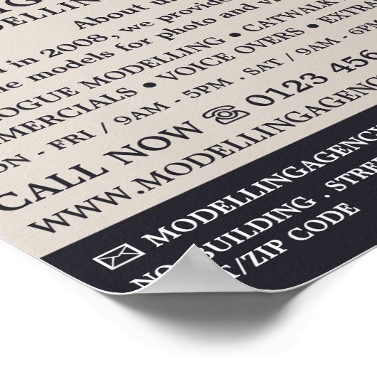 Mann in Hut, Modellieragentur, Model Agent Advert Poster (Ecke)