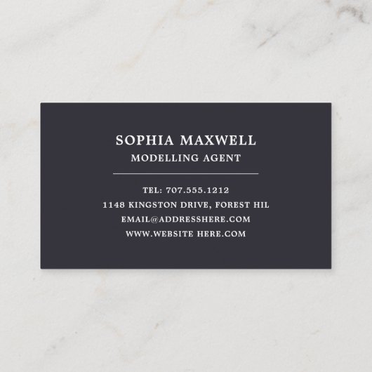 Mann in Hut, Modellieragentur, Model-Agent Visitenkarte (Rückseite)