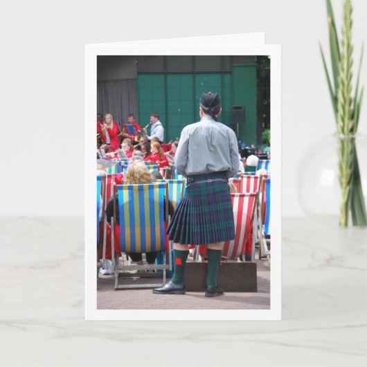 Mann in Kilt Karte (Vorderseite)