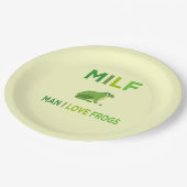 Mann in Liebe Frösche vegan Pappteller (Schrägansicht)