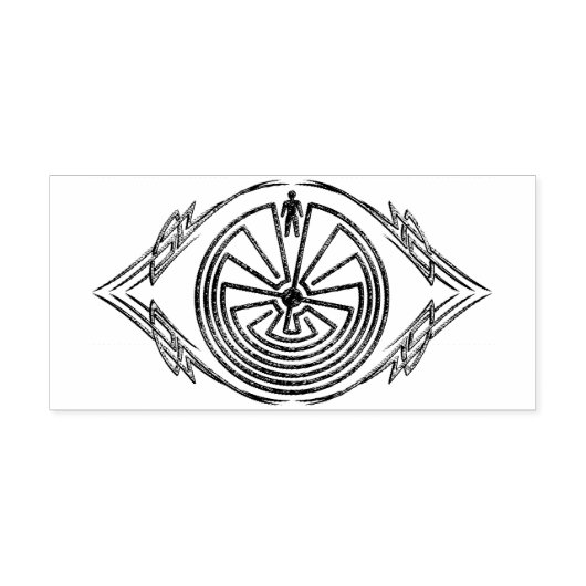 MANN IN MAZE - Tätowierrahmen für Stämme I Gummistempel (Prägung)