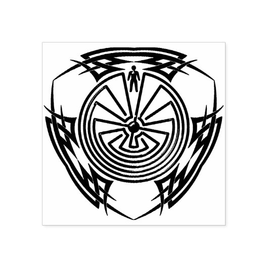 MANN IN MAZE - Tätowierrahmen für Stämme II Gummistempel (Prägung)