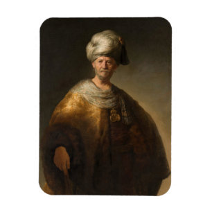 Mann in orientalischer Kostüm, von Rembrandt van R Magnet