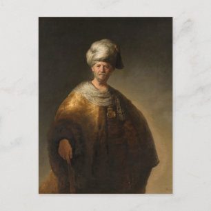 Mann in orientalischer Kostüm, von Rembrandt van R Postkarte