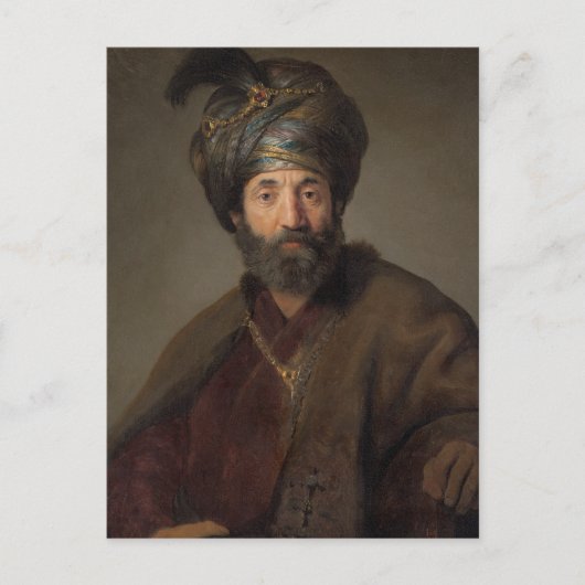 Mann in orientalischer Kostüme, c.1635 (Öl auf Lei Postkarte (Vorderseite)