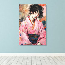 Mann in Pink Kimono