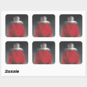 Mann in Red Coat Quadratischer Aufkleber (Blatt)