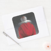 Mann in Red Coat Quadratischer Aufkleber (Umschlag)