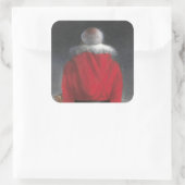 Mann in Red Coat Quadratischer Aufkleber (Tasche)