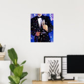 Mann in Tuxedo anlässlich der Feier Poster (Heimbüro)