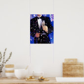 Mann in Tuxedo anlässlich der Feier Poster (Küche)
