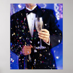 Mann in Tuxedo anlässlich der Feier Poster