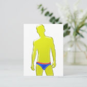 Mann in Unterwäsche Postkarte (Stehend Vorderseite)