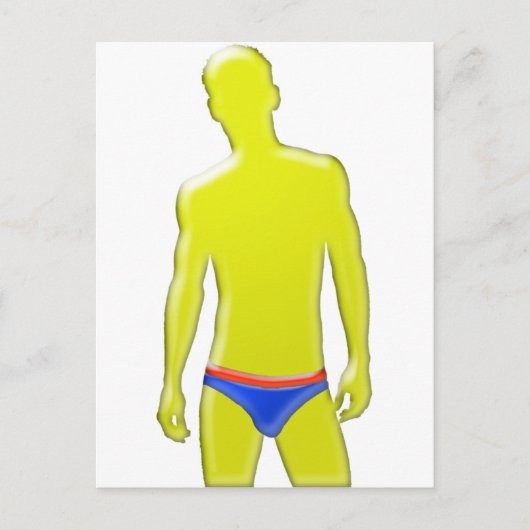 Mann in Unterwäsche Postkarte (Vorderseite)