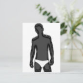 Mann in Unterwäsche Postkarte (Stehend Vorderseite)