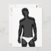 Mann in Unterwäsche Postkarte (Vorne/Hinten)