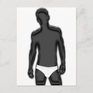 Mann in Unterwäsche Postkarte