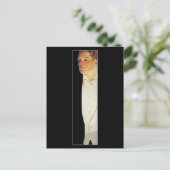 Mann in weißer Krawatte von Leyendecker Postkarte (Stehend Vorderseite)