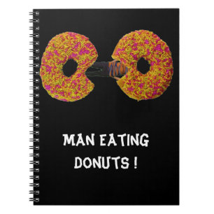 Mann isst Donuts ! Notizbuch Notizblock