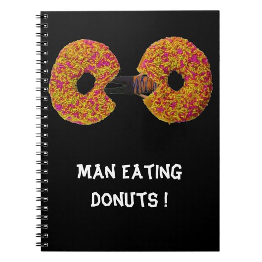 Mann isst Donuts ! Notizbuch Notizblock (Vorderseite)