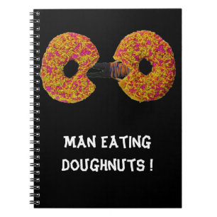 Mann isst Donuts ! Notizbuch Notizblock