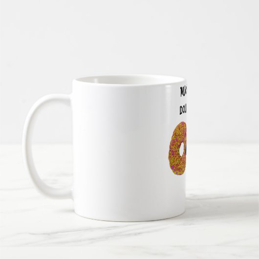 Mann isst Doughnut ! Kaffeetasse (Links)