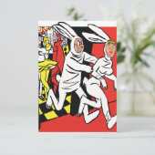 Mann jagen eine Frau, Maskenball, Kaninchen Save The Date (Stehend Vorderseite)