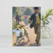 Mann jagen Hund mit Unterwäsche Dankeskarte (Stehend Vorderseite)