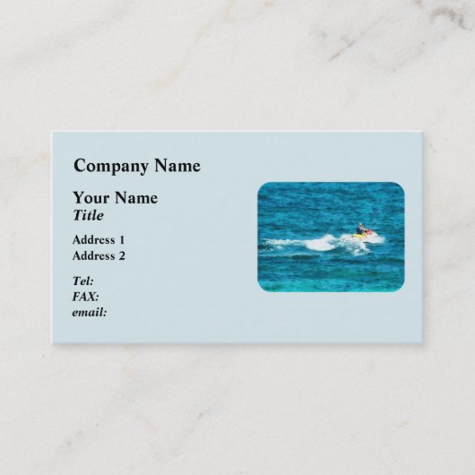 Mann-Jet-Skifahren Visitenkarte (Vorderseite)