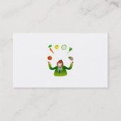 Mann-jonglierendes Gemüse Visitenkarte (Rückseite)