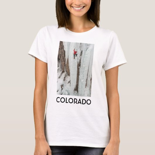 Mann klettert Eis, Colorado T-Shirt (Vorderseite)