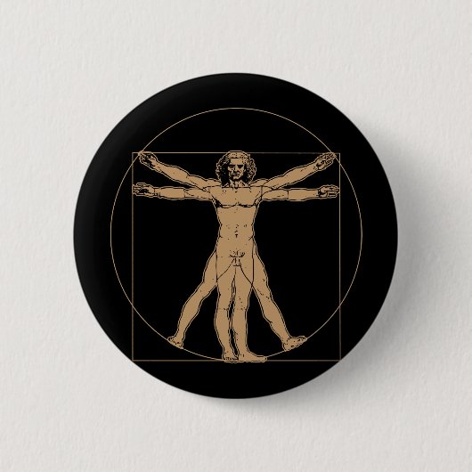 Mann-Knopf Da Vincis Vitruvian Button (Vorderseite)