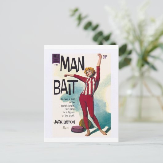 Mann Köder! Postkarte (Stehend Vorderseite)