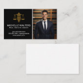 Mann lächelt im Anzug | Rechtsanwältin Visitenkarte (Vorne/Hinten)