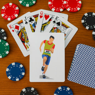 Mann läuft Leichtathletik Spielkarten