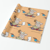 Mann läuft mit Kaffee Geschenkpapier (Ungerollt)