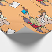 Mann läuft mit Kaffee Geschenkpapier