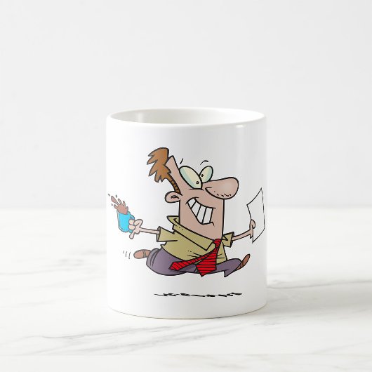 Mann läuft mit Kaffee Kaffeetasse