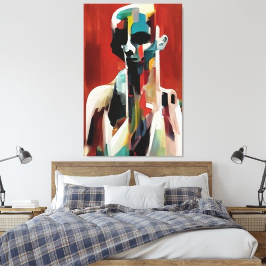Mann Leinwanddruck (Insitu (Schlafzimmer))