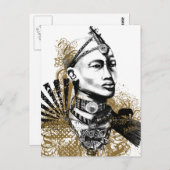 Mann Löwen Maasai Postkarte (Vorne/Hinten)