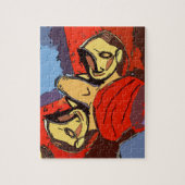 Mann Mirror mit blauem Handtuch, Puzzle (Vertikal)