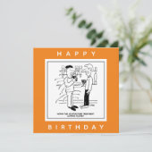 Mann mit Akupunktur Behandlung im Pub-Cartoon Karte (Stehend Vorderseite)